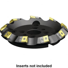 Kennametal - 160.34mm Cut Diam, 40mm Arbor Hole, 17.15mm Max Depth of Cut, 45° Indexable Chamfer & Angle Face Mill - 6 Inserts, LN.U 2410... Insert, Right Hand Cut, 6 Flutes, Series MEGA45 - Strong Tooling