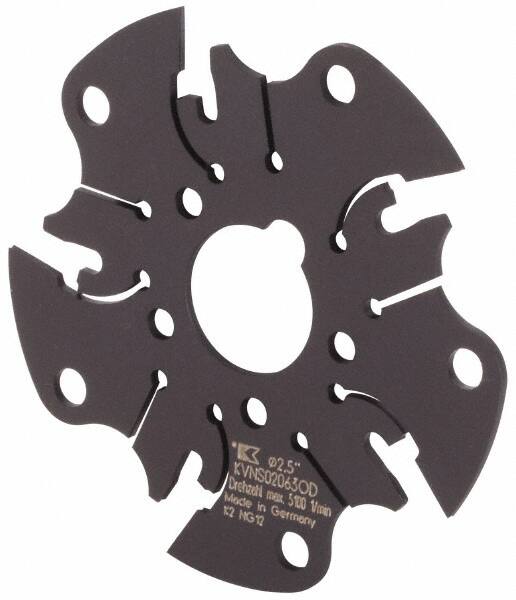 Kennametal - Arbor Hole Connection, 1/16" Cutting Width, 5/8" Depth of Cut, 2-1/2" Cutter Diam, 5/8" Hole Diam, 5 Tooth Indexable Slotting Cutter - KVNS Toolholder, OD 1063.. Insert - Strong Tooling