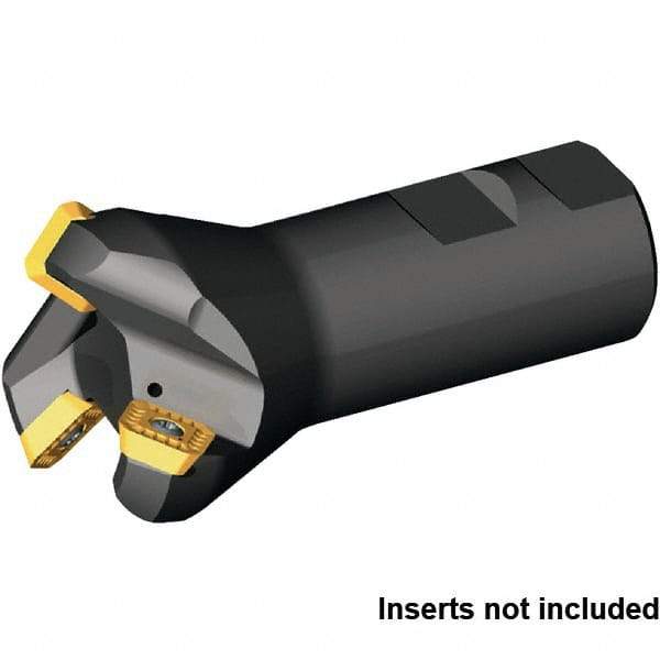 Kennametal - 45° Lead Angle, 2.515" Max Cut Diam, 1.969" Min Cut Diam, 0.26" Max Depth of Cut, Indexable Chamfer and Angle End Mill - 4 Inserts, SE..T 443AE..N Insert Style, 3.855" Overall Length, Straight Shank - Strong Tooling