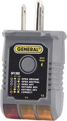 General - 120 VAC Max Voltage, Receptacle Tester with GFCI - Strong Tooling