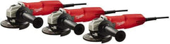 Milwaukee Tool - 4-1/2" Wheel Diam, 11,000 RPM, Corded Angle & Disc Grinder - 120 Volts, 7 Amps, Front Exhaust - Strong Tooling