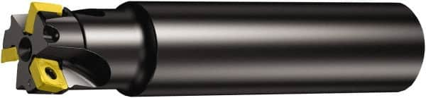 Sandvik Coromant - 1" Cut Diam, 5.5mm Max Depth of Cut, 1" Shank Diam, 8" OAL, Indexable Square Shoulder End Mill - 490R-08T308M-PL Inserts, Cylindrical Shank, 90° Lead Angle, Through Coolant, Series CoroMill 490 - Strong Tooling