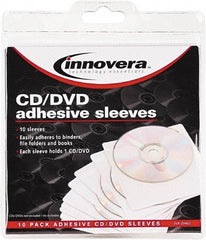 innovera - 100 Piece Clear CD/DVD Sleeves - 5" High x 5" Wide - Strong Tooling