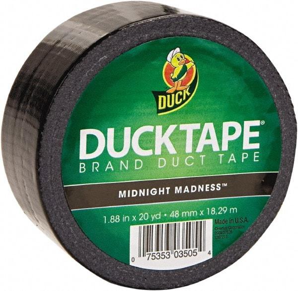 Duck - 1-7/8" x 20 Yds Black Duct Tape - 9 mil, Rubber Adhesive, Vinyl Backing, 22 Lb/ln Tensile Strength, Series DUC - Strong Tooling