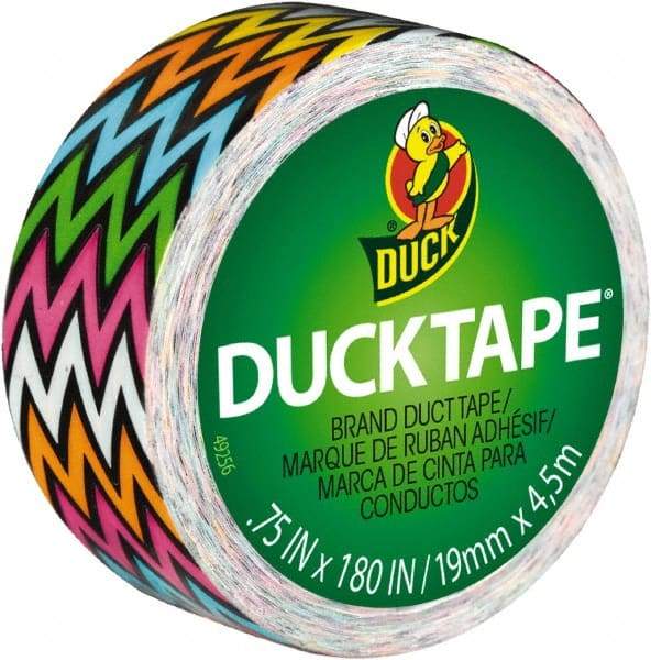 Duck - 3/4" x 5 Yds Zig Zag Duct Tape - 9 mil, Rubber Adhesive, Vinyl Backing, 22 Lb/ln Tensile Strength, Series DUC - Strong Tooling