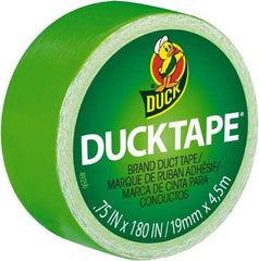 Duck - 3/4" x 5 Yds Green Duct Tape - 9 mil, Rubber Adhesive, Vinyl Backing, 22 Lb/ln Tensile Strength, Series DUC - Strong Tooling