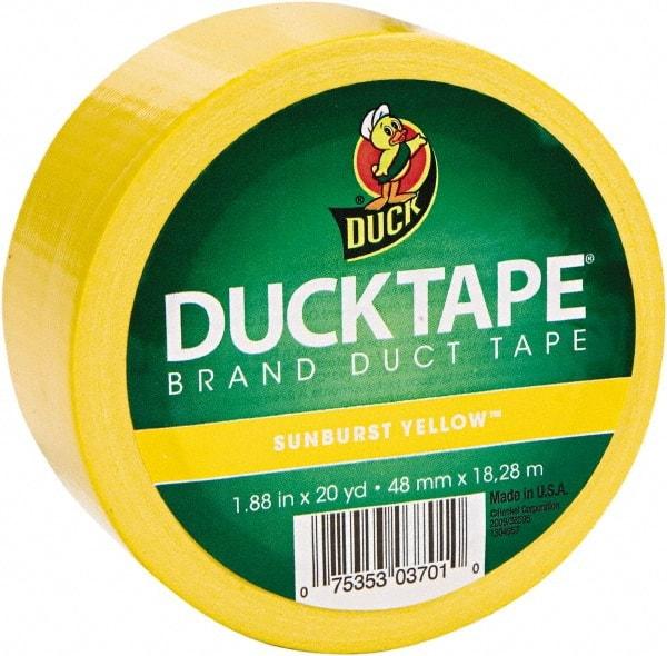 Duck - 1-7/8" x 20 Yds Yellow Duct Tape - 9 mil, Rubber Adhesive, Vinyl Backing, 22 Lb/ln Tensile Strength, Series DUC - Strong Tooling