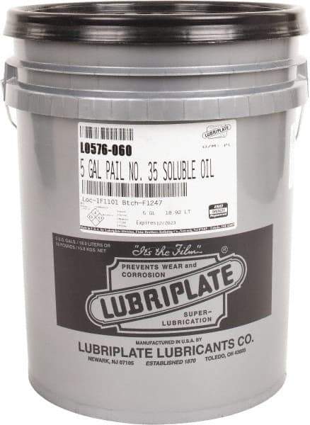 Lubriplate - Lubriplate 35, 5 Gal Pail Cutting Fluid - Water Soluble - Strong Tooling