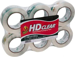 Duck - 1-7/8" x 110 Yd Clear Acrylic Adhesive Packaging Tape - Polypropylene Film Backing, 2.6 mil Thick, 31 Lb Tensile Strength, Series DUC - Strong Tooling