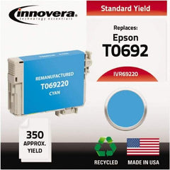 innovera - Cyan Inkjet Printer Cartridge - Use with Epson Stylus C120, CX5000, CX6000, CX7000F, CX7400, CX7450, CX8400, CX9400, NX100, NX200, NX300, NX400, WorkForce 30, 40 - Strong Tooling