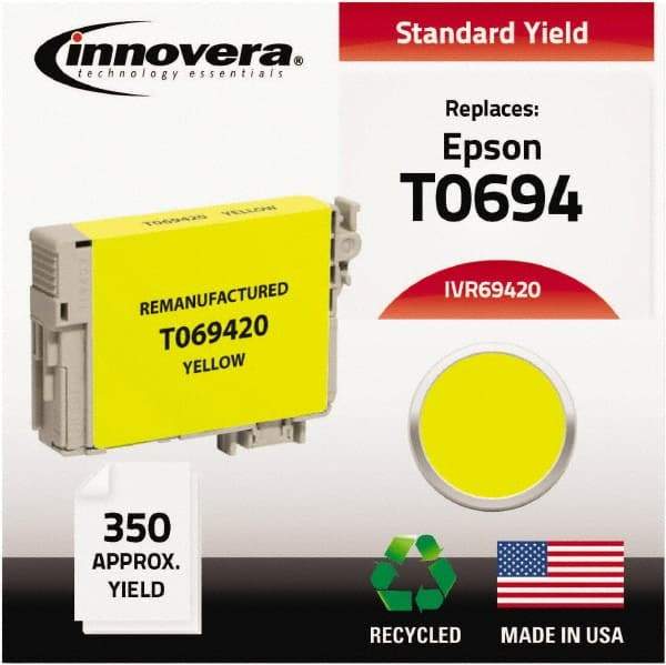 innovera - Yellow Inkjet Printer Cartridge - Use with Epson Stylus C120, CX5000, CX6000, CX7000F, CX7400, CX7450, CX8400, CX9400, NX100, NX200, NX300, NX400, WorkForce 30, 40 - Strong Tooling