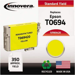 innovera - Yellow Inkjet Printer Cartridge - Use with Epson Stylus C120, CX5000, CX6000, CX7000F, CX7400, CX7450, CX8400, CX9400, NX100, NX200, NX300, NX400, WorkForce 30, 40 - Strong Tooling