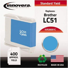 innovera - Cyan Ink Cartridge - Use with Brother DCP-130C, 330C, 350C, Fax 1360, 1860C, 1960C, 2480C, 2580C, MFC-230C, 240C, 440CN, 465CN, 665CW, 685CW, 845CW, 885CW, 3360C, 5460CN, 5860CN - Strong Tooling