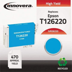 innovera - Cyan Inkjet Printer Cartridge - Use with Epson Stylus NX330, NX430, Workforce 60, 435, 520, 545, 630, 633, 635, 645, 840, 845, 7010, 7510 - Strong Tooling