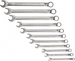 Proto - 11 Piece, 7mm to 19mm, 12 Point Combination Wrench Set - Metric Measurement Standard, Full Polish Chrome Finish, Comes in Tool Roll - Strong Tooling