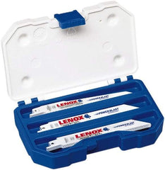 Lenox - 15 Piece, 6" Long x 0.04" to 0.05" Thick, Bi-Metal Reciprocating Saw Blade Set - Straight Profile, 6 to 18 Teeth per Inch, Toothed Edge - Strong Tooling