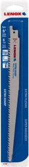 Lenox - 9" Long x 3/4" Thick, Bi-Metal Reciprocating Saw Blade - Straight Profile, 6 TPI, Toothed Edge - Strong Tooling