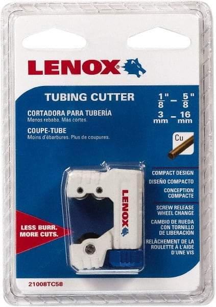 Lenox - 1/8" to 5/8" Pipe Capacity, Tube Cutter - Cuts Copper - Strong Tooling