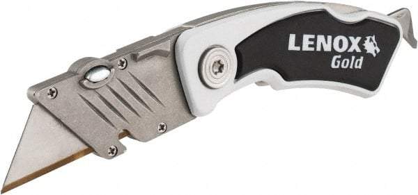 Lenox - Fixed Folding Utility Knife - White Metal Handle, 1 Blade Included - Strong Tooling