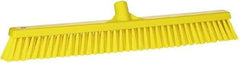 Vikan - 24" Combo Duty Synthetic Push Broom - 2" Bristle Length, Plastic Block, European Threaded Handle Connection - Strong Tooling