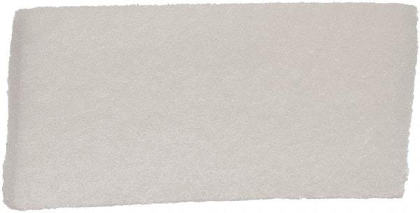 Remco - 10" Long x 4-1/2" Wide x 1-1/8" Thick Scouring Pad - Light-Duty, White - Strong Tooling