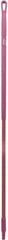 Vikan - 59 x 1-1/4" Fiberglass Squeegee Handle - European Threaded Connection, Pink - Strong Tooling