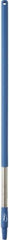 Vikan - 39-1/2 x 1-1/4" Stainless Steel Squeegee Handle - European Threaded Connection, Blue - Strong Tooling