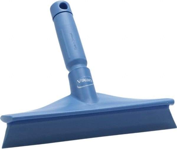 Vikan - 9.84" Rubber Blade Bench Squeegee - Single Edge, Blue, Plastic Holder - Strong Tooling