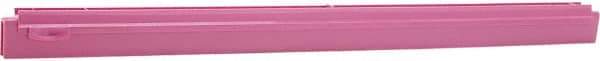 Vikan - 24" Rubber Blade Squeegee Refill - Double Edge, Pink, Plastic Holder - Strong Tooling