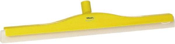 Vikan - 24" Foam Rubber Blade Floor Squeegee - Double Edge, Yellow, Plastic Holder - Strong Tooling