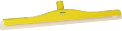 Vikan - 24" Foam Rubber Blade Floor Squeegee - Double Edge, Yellow, Plastic Holder - Strong Tooling