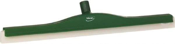 Vikan - 24" Foam Rubber Blade Floor Squeegee - Double Edge, Green, Plastic Holder - Strong Tooling