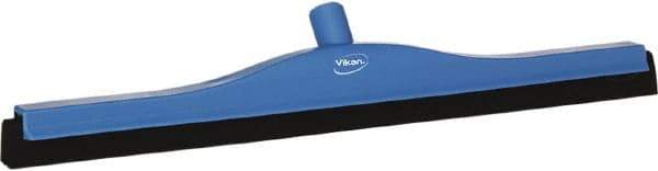 Vikan - 24" Foam Rubber Blade Bench Squeegee - Double Edge, Blue, Plastic Holder - Strong Tooling