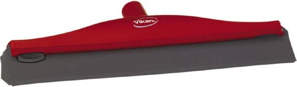 Vikan - 16" Rubber Blade Ceiling Squeegee - Double Edge, Red, Plastic Holder - Strong Tooling