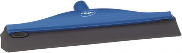 Vikan - 16" Rubber Blade Ceiling Squeegee - Double Edge, Blue, Plastic Holder - Strong Tooling