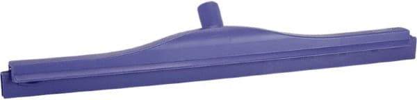 Vikan - 24" Rubber Blade Floor Squeegee - Double Edge, Purple, Plastic Holder - Strong Tooling