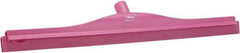 Vikan - 24" Rubber Blade Floor Squeegee - Double Edge, Pink, Plastic Holder - Strong Tooling