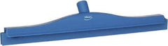 Vikan - 20" Rubber Blade Floor Squeegee - Double Edge, Blue, Plastic Holder - Strong Tooling