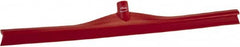 Vikan - 27.56" Rubber Blade Floor Squeegee - Single Edge, Red, Plastic Holder - Strong Tooling