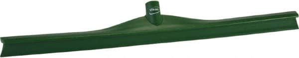 Vikan - 27.56" Rubber Blade Floor Squeegee - Single Edge, Green, Plastic Holder - Strong Tooling