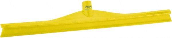 Vikan - 23.62" Rubber Blade Floor Squeegee - Single Edge, Yellow, Plastic Holder - Strong Tooling