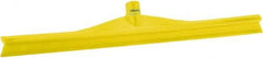 Vikan - 23.62" Rubber Blade Floor Squeegee - Single Edge, Yellow, Plastic Holder - Strong Tooling