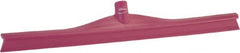 Vikan - 23.62" Rubber Blade Floor Squeegee - Single Edge, Pink, Plastic Holder - Strong Tooling