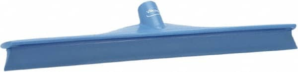 Vikan - 19.67" Rubber Blade Floor Squeegee - Single Edge, Blue, Plastic Holder - Strong Tooling