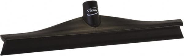 Vikan - 15-3/4" Rubber Blade Floor Squeegee - Single Edge, Black, Plastic Holder - Strong Tooling