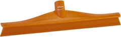 Vikan - 15-3/4" Rubber Blade Floor Squeegee - Single Edge, Orange, Plastic Holder - Strong Tooling