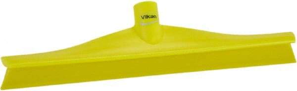 Vikan - 15-3/4" Rubber Blade Floor Squeegee - Single Edge, Yellow, Plastic Holder - Strong Tooling