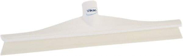 Vikan - 15-3/4" Rubber Blade Floor Squeegee - Single Edge, White, Plastic Holder - Strong Tooling