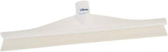 Vikan - 15-3/4" Rubber Blade Floor Squeegee - Single Edge, White, Plastic Holder - Strong Tooling