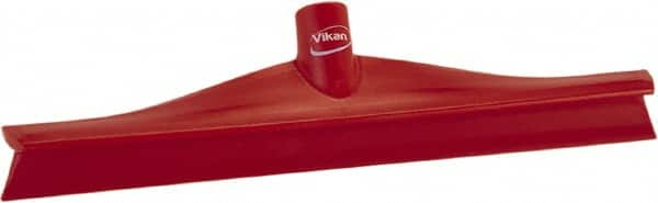 Vikan - 15-3/4" Rubber Blade Floor Squeegee - Single Edge, Red, Plastic Holder - Strong Tooling